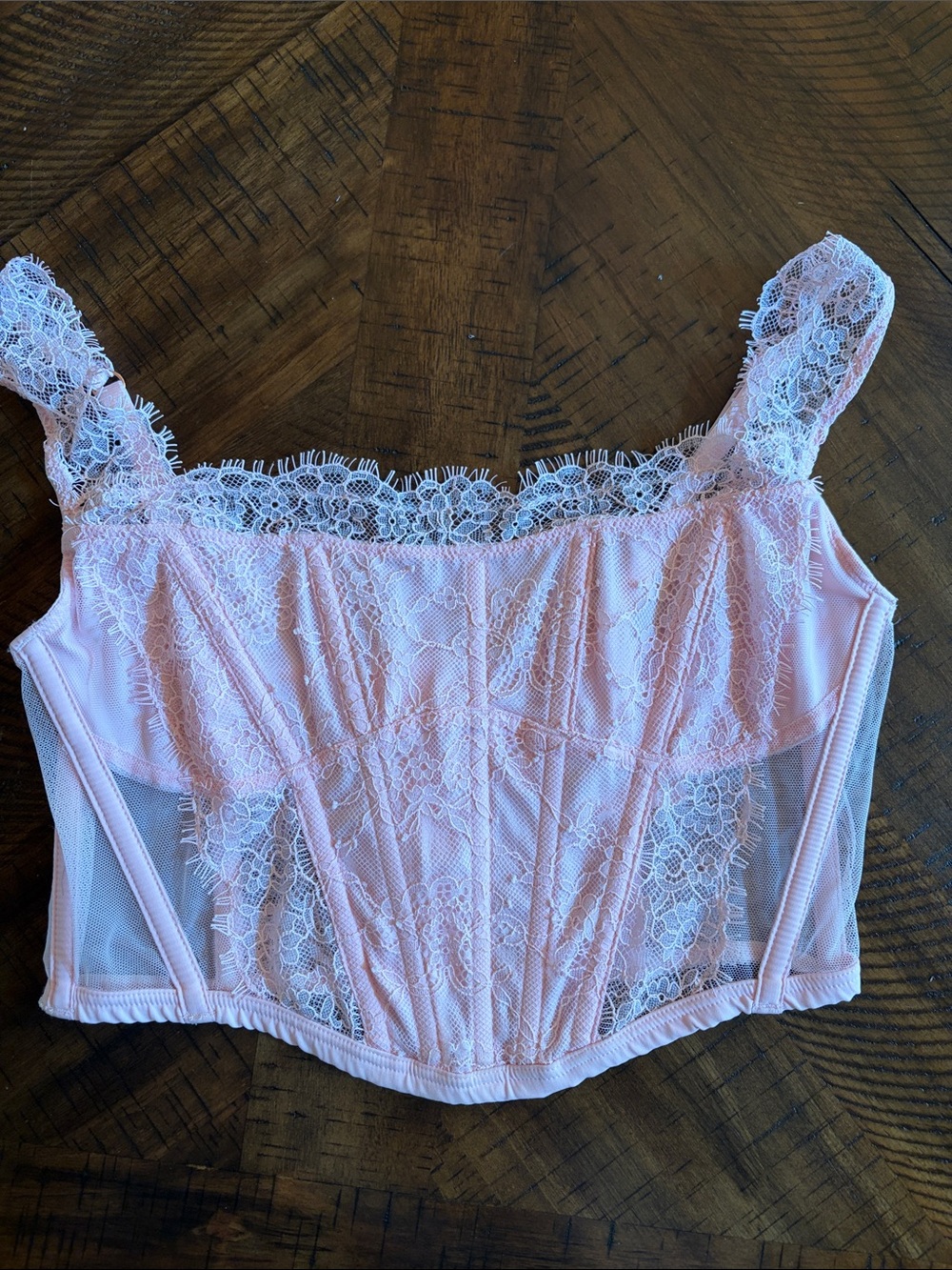 Victoria's Secret Pale Pink Lace Corset Top Size Small- New with Tags.